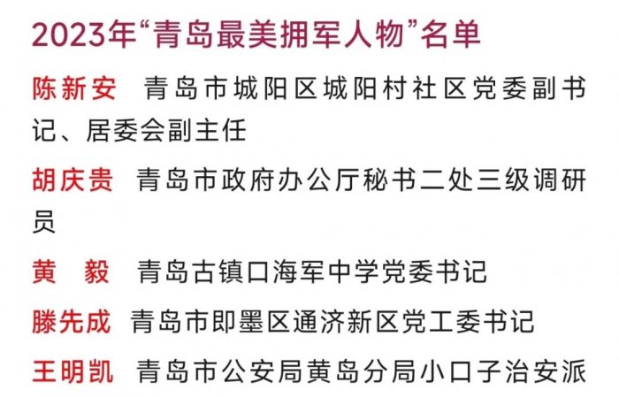 集團公司董事長張孝林被授予“青島最美擁軍人物”榮譽稱號